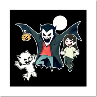 Vampire Trick or Treats at Halloween Posters and Art